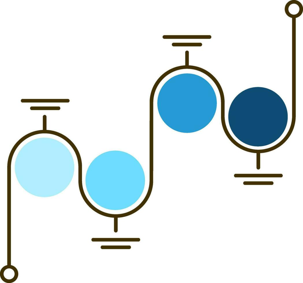 Flat Style Timeline Infographic Loop Chart icon in blue color. vector