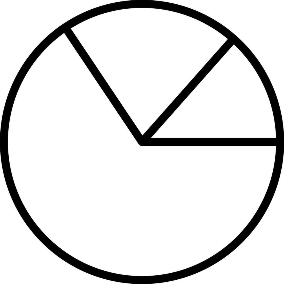 Black line art illustration of Three workflow pie chart icon. vector