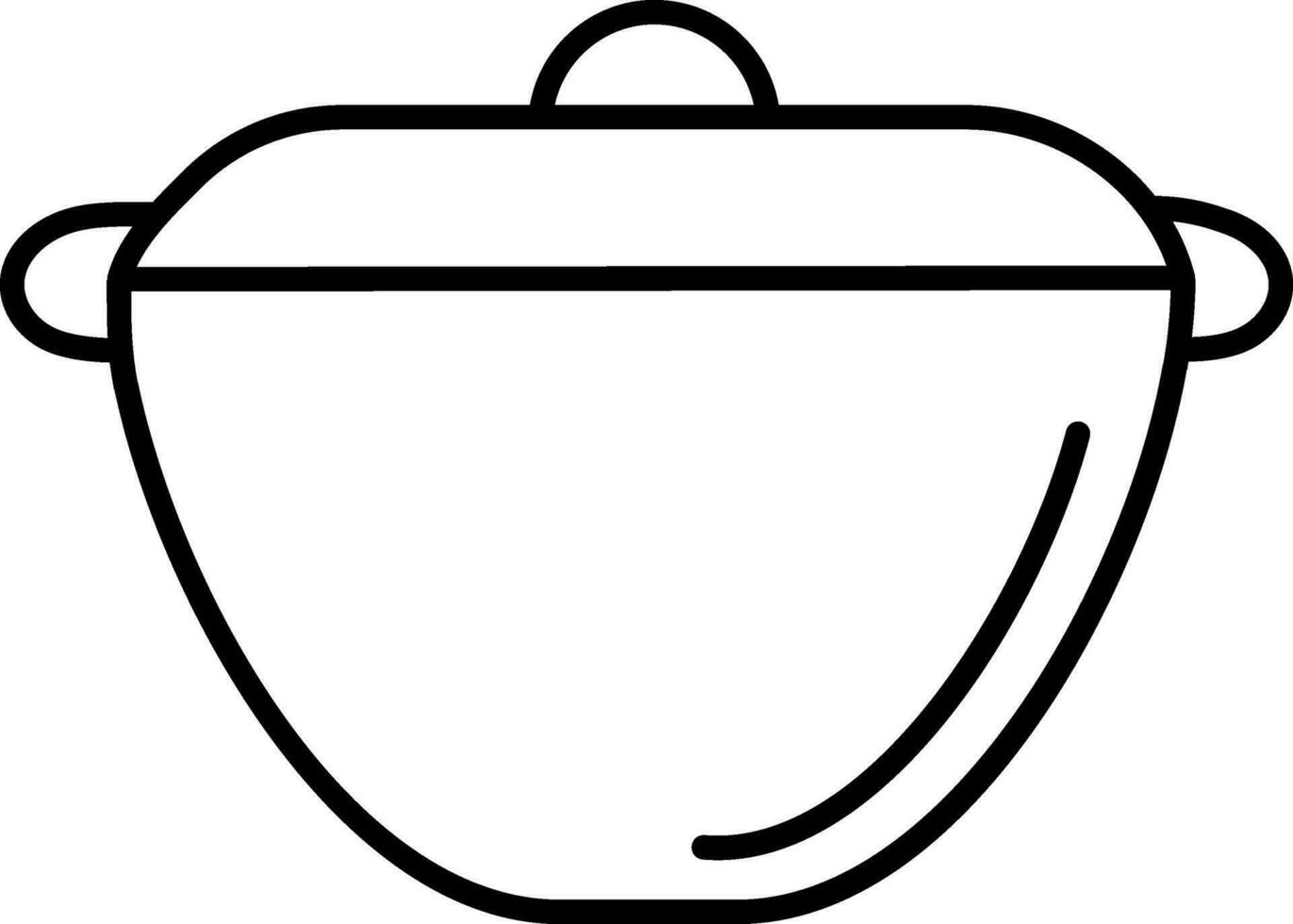 Line art Casserole icon in flat style. vector