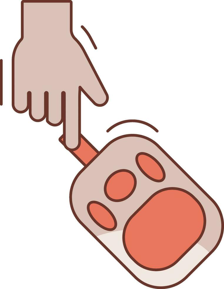 Hand Touch Glucometer icon in brown and orange color. vector