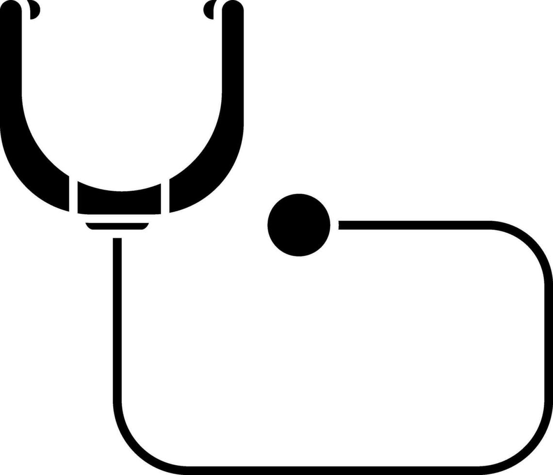 Flat style Stethoscope icon in black and white color. vector