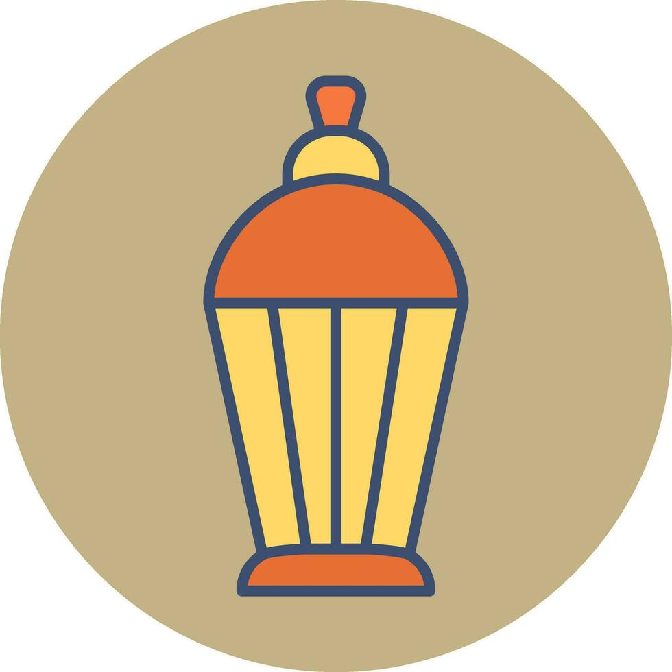 Orange and Yellow Arabic lamp icon in flat style. vector