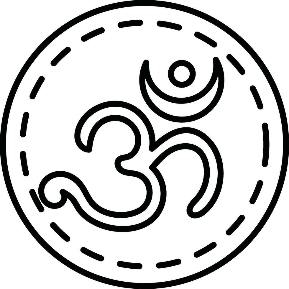 Ohm sticker icon in black line art. vector