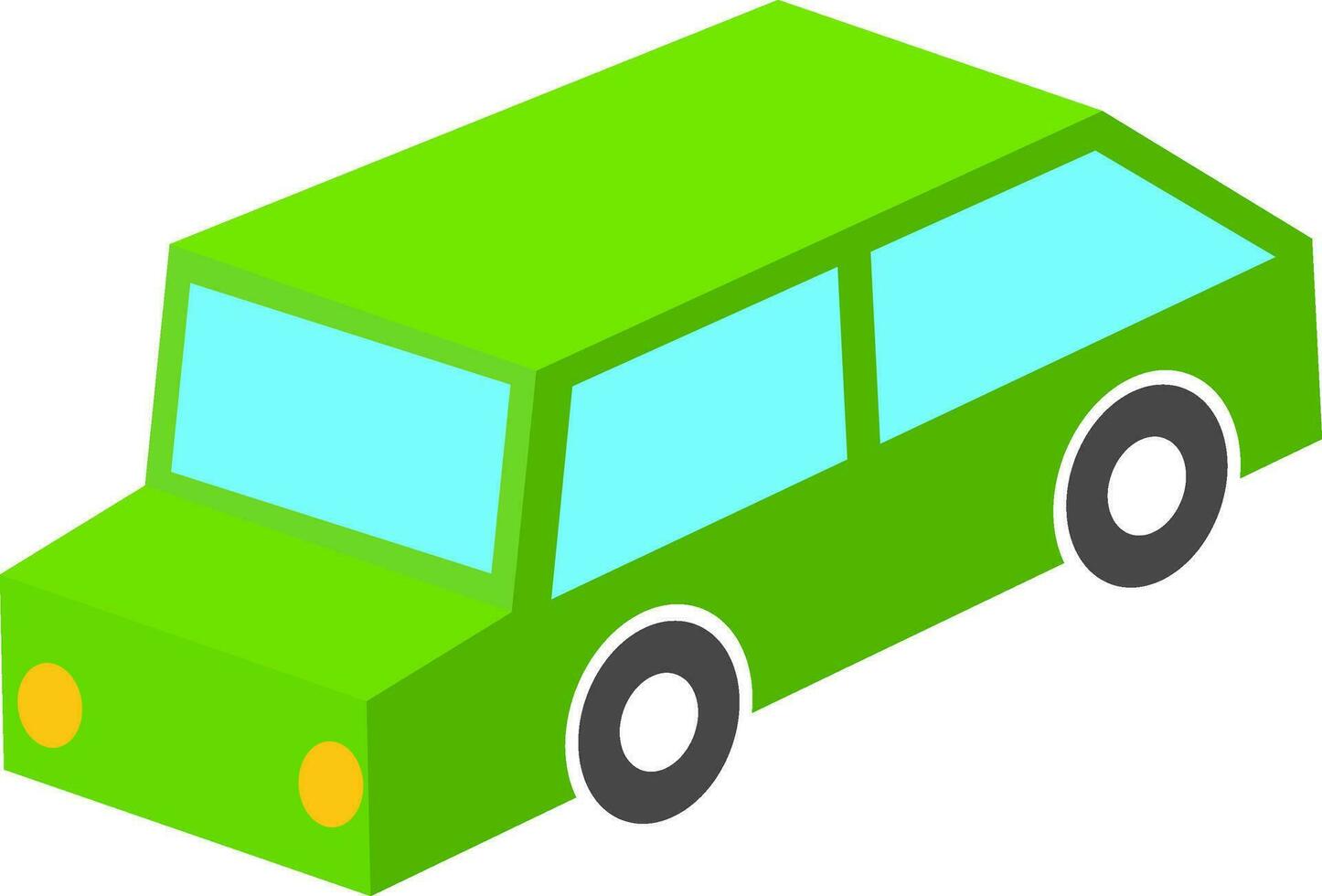 Illustration of a green car. vector
