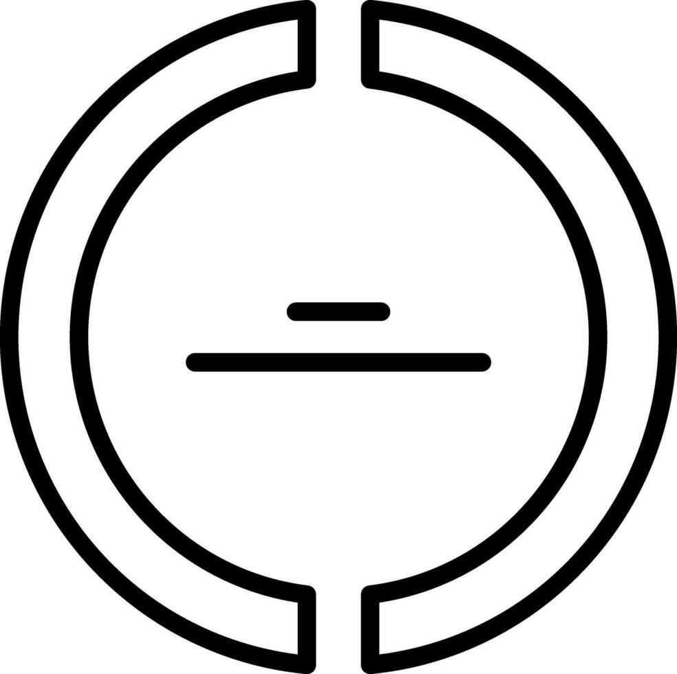 Two layer shape pie chart icon in thin line art. vector