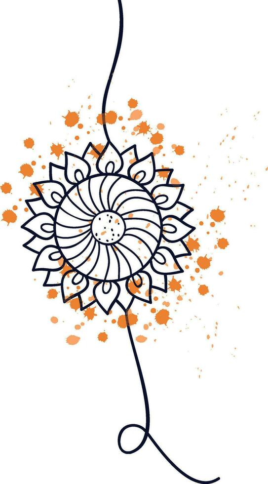 Illustration of floral design decorated Rakhi. vector