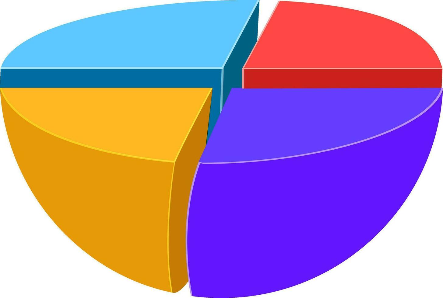 3D pie chart infographic element layout. vector