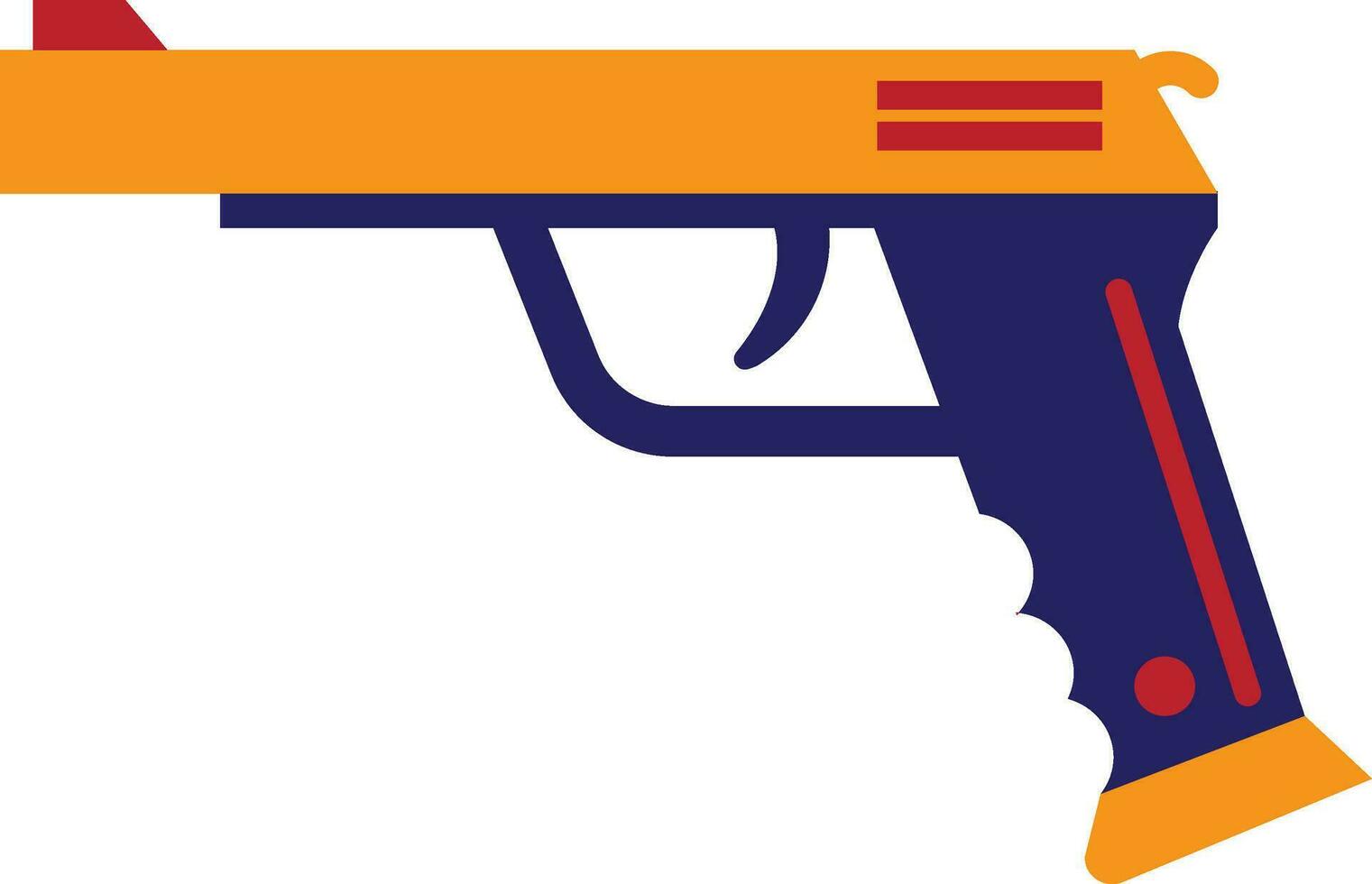 azul y naranja pistola en plano estilo. vector