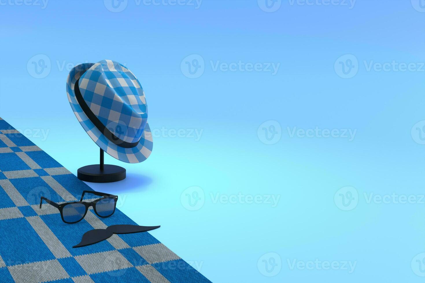 3D father's day background on black and gold with high quality render image photo