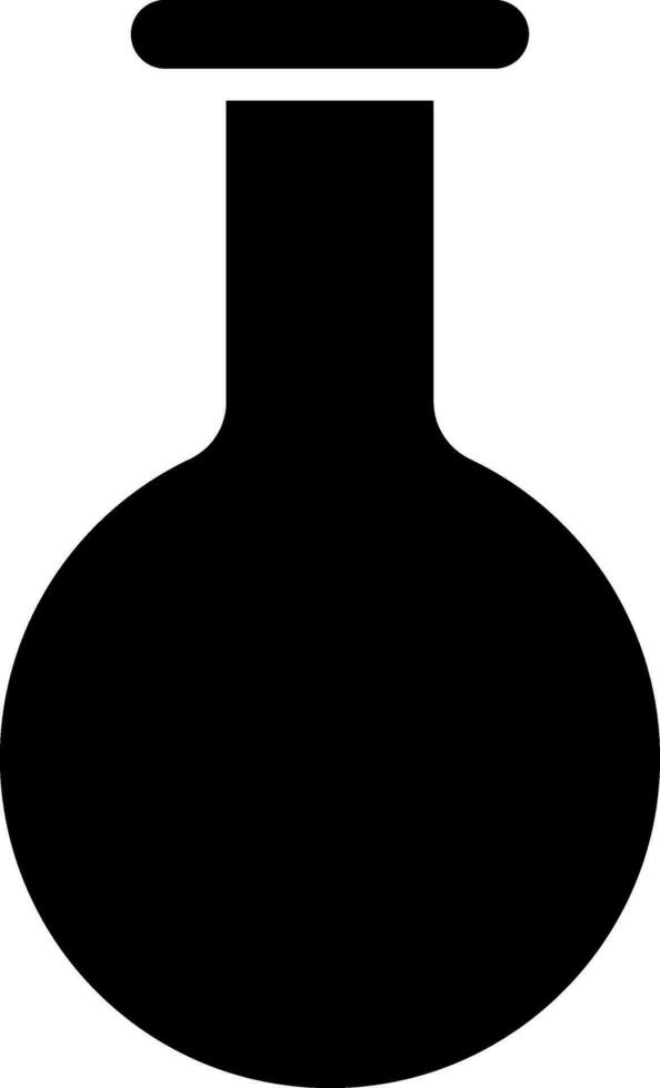 Illustration of Round Beaker Icon In Glyph Style. vector