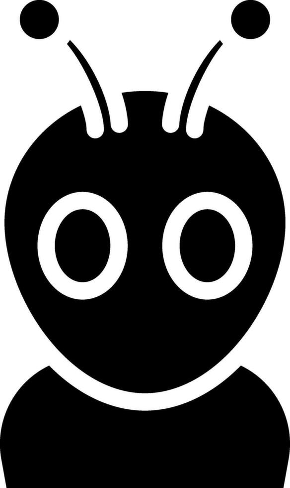 Alien Icon In black and white Color. vector