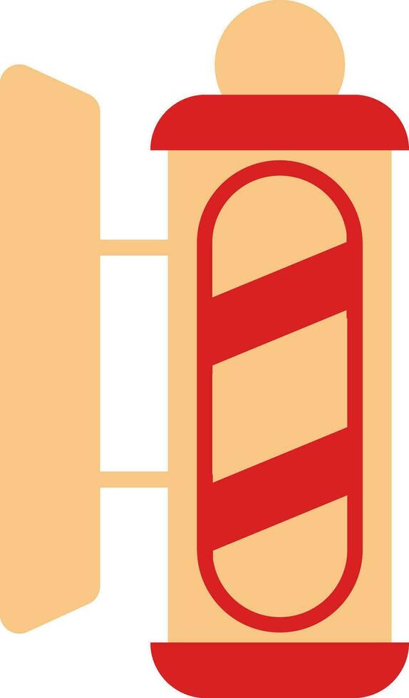 Illustration Of Barber Pole Icon In Red And Orange Color. vector