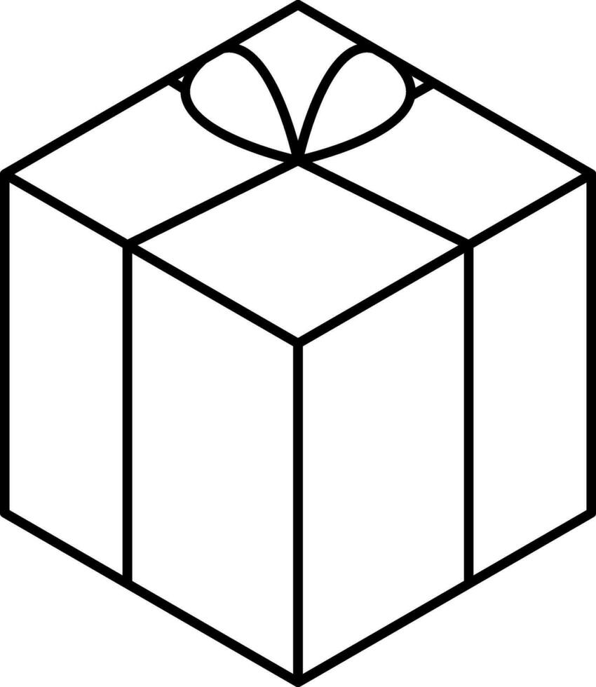 Isolated Gift Box Line Art Icon. vector