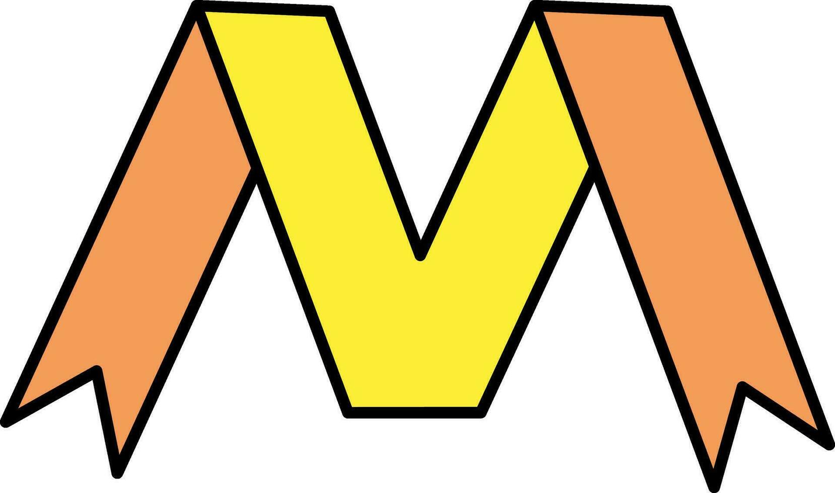 metro alfabeto cinta icono en naranja y amarillo color. vector