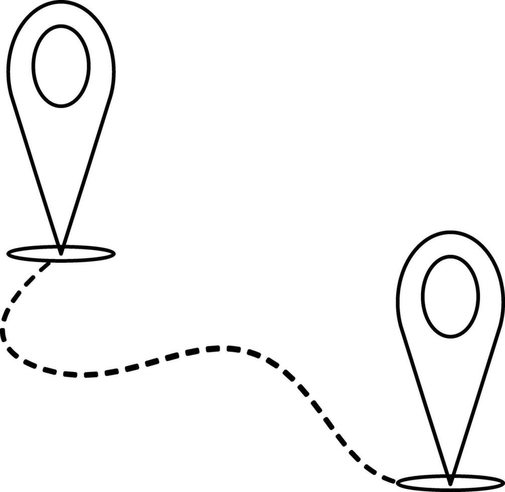 Route Location Pin Icon In Stroke Style. vector