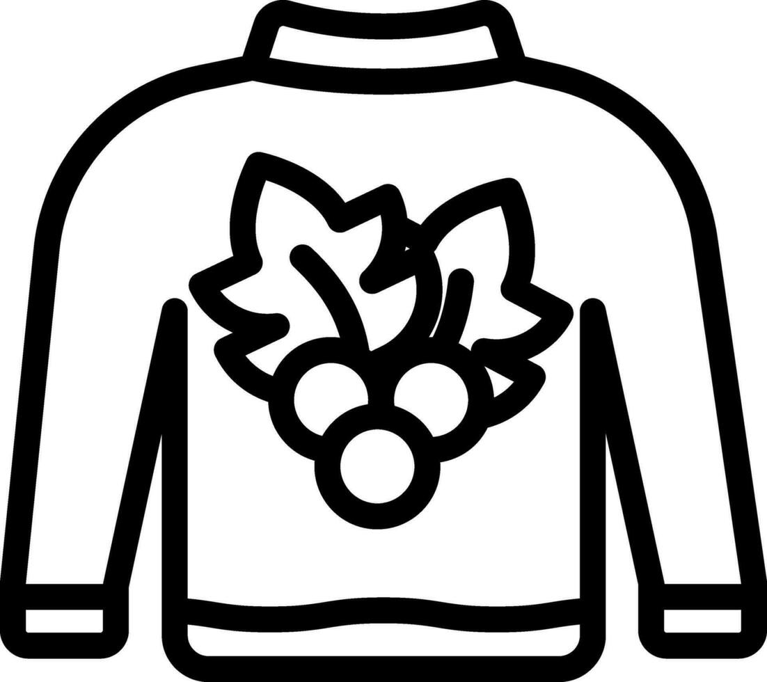 Black Outline Illustration Of Sweater Icon. vector