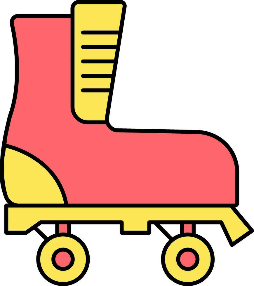 ilustración de rodillo patinar icono en rojo y amarillo color. vector