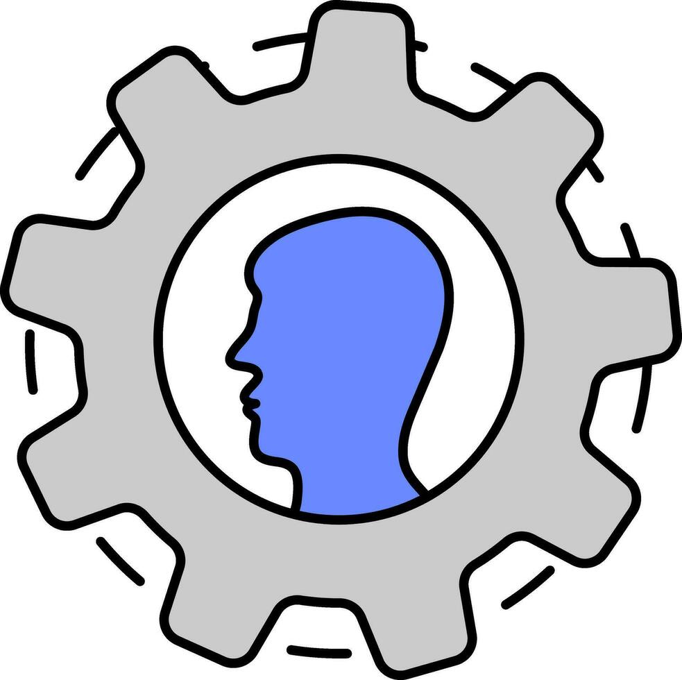 User Settings Or Management Grey And Blue Icon. vector