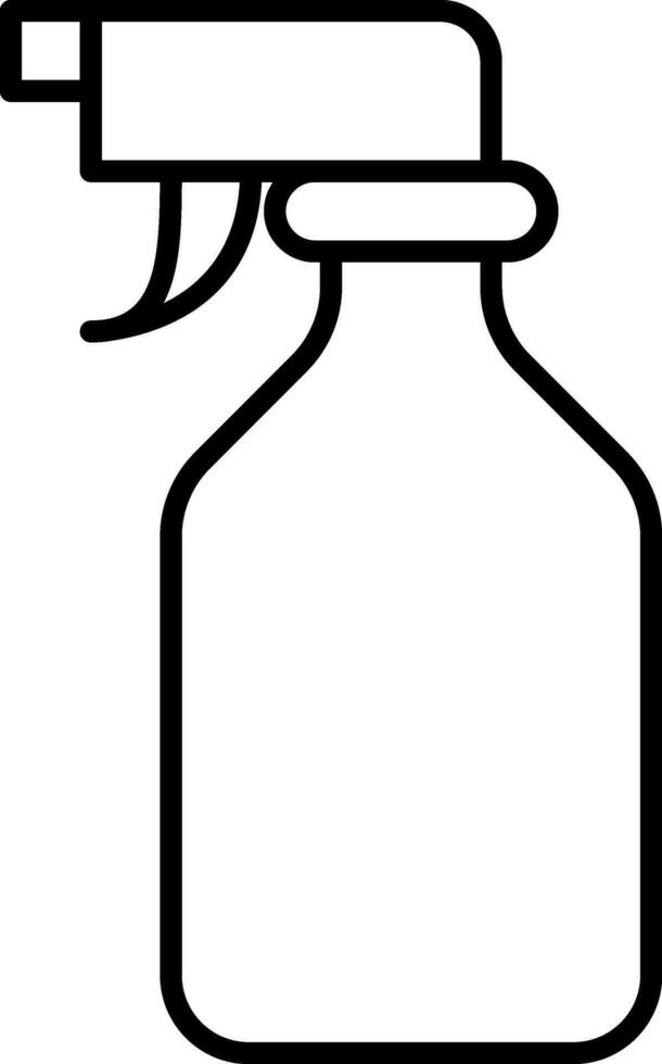 Spray Bottle Icon In Black Line Art. vector