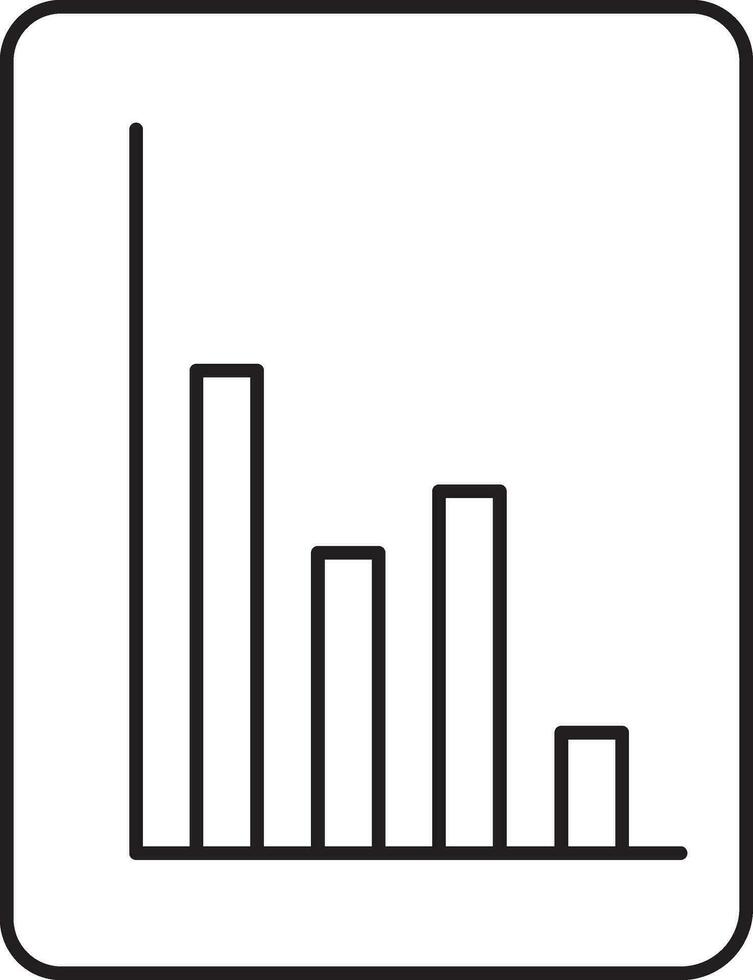 Illustration Of Bar Chart Icon In Black Stroke. vector