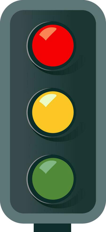 Vector Illustration of Traffic Light In Flat Style.