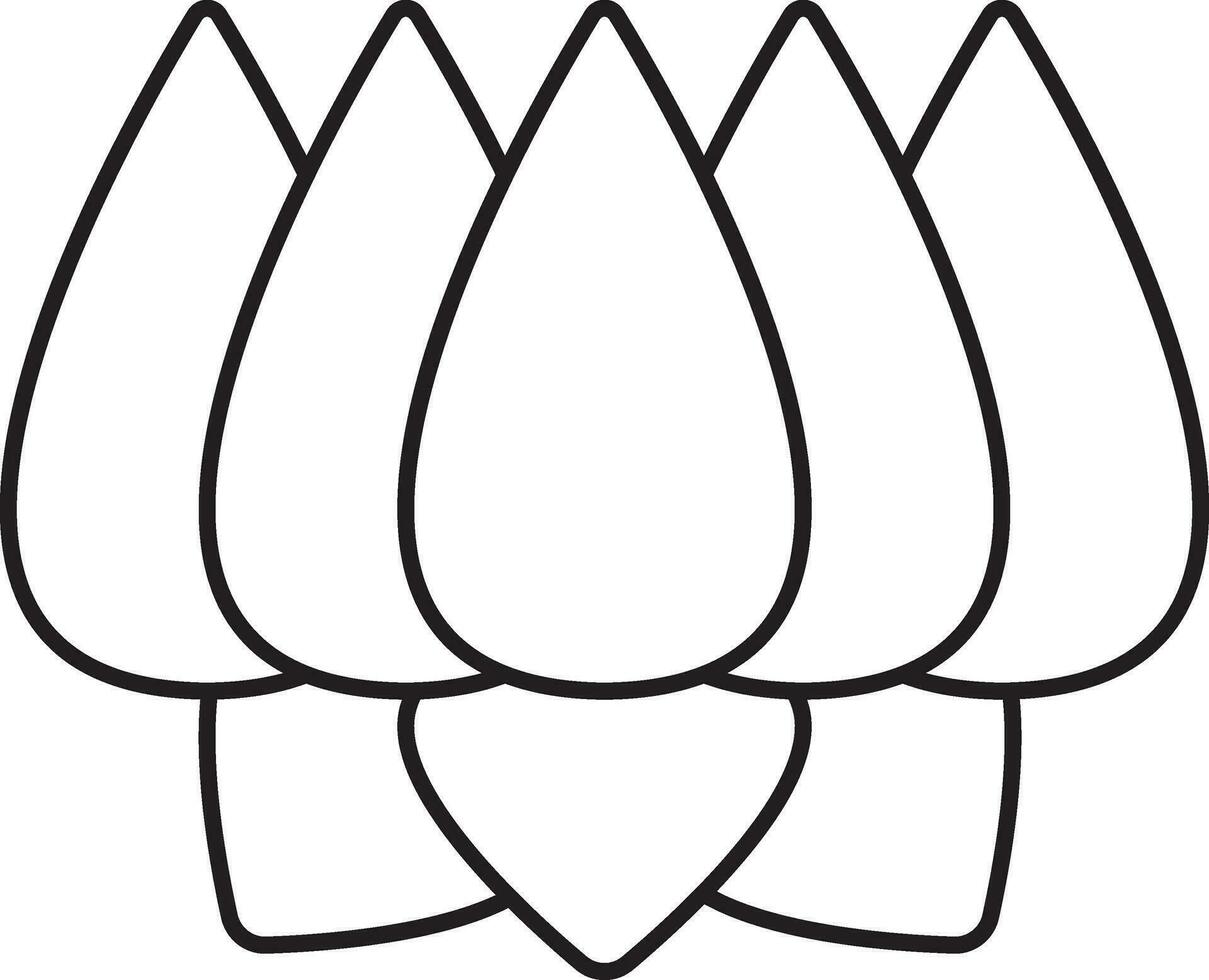 Isolated Lotus Flower Icon In Thin Line Art. vector