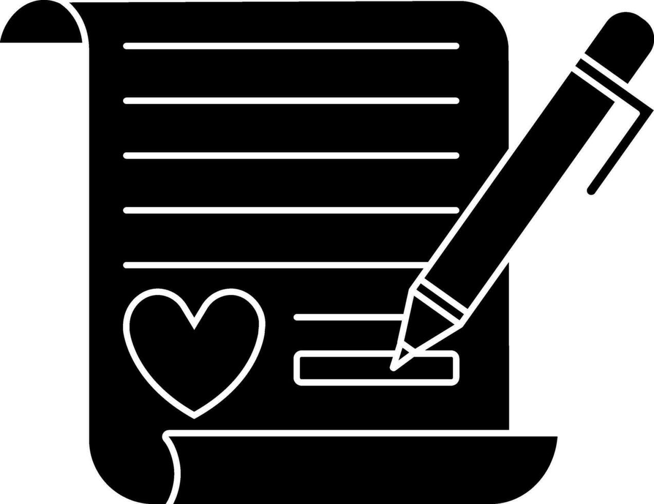 Black and White wedding list icon or symbol. vector