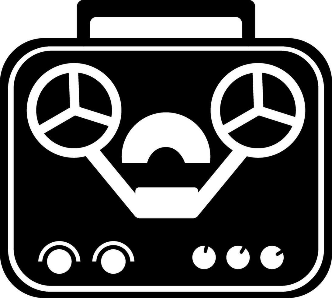 Old Reel to Reel Tape Recorder symbol. vector