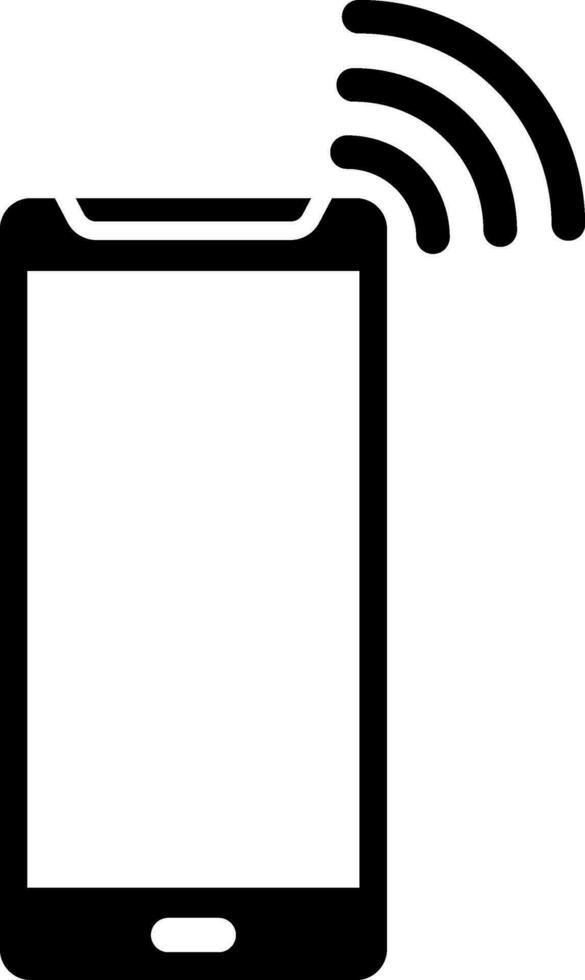 Wifi connected smartphone glyph icon. vector