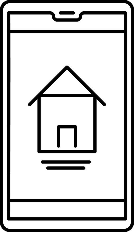 Online property searching app in smartphone icon. vector