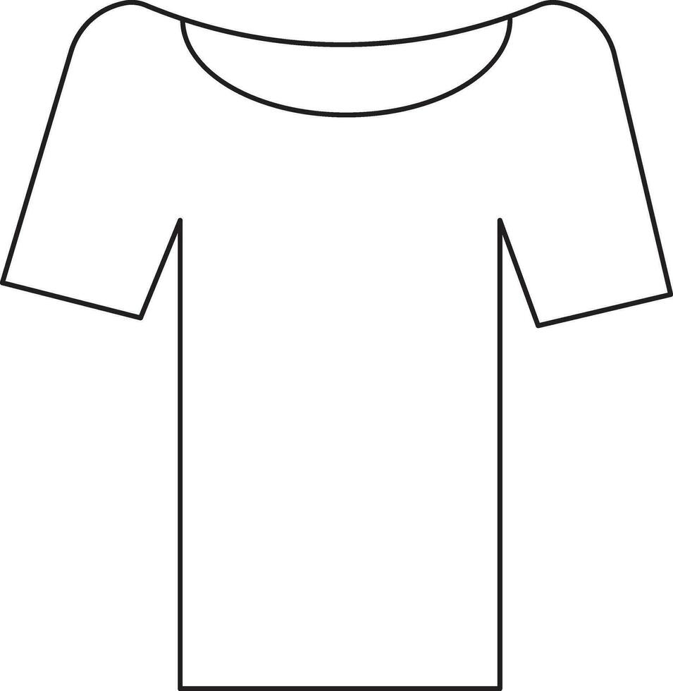 TShirt icon in black line art. vector