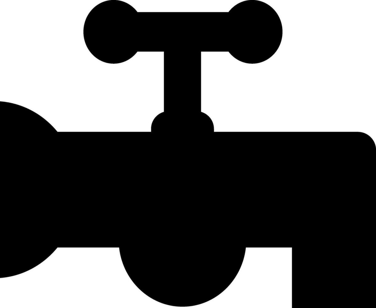 Faucet pipe icon in black color. vector