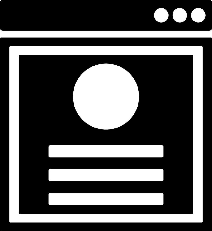 Black and White application of user profile login icon. vector