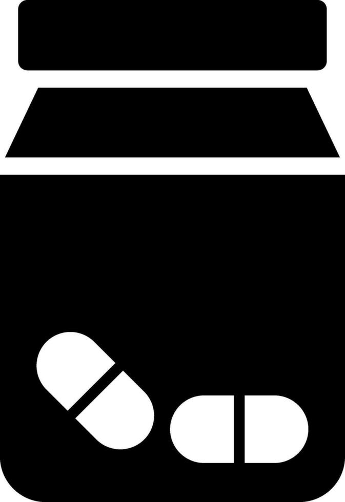 Illustration of medicine bottle glyph icon. vector