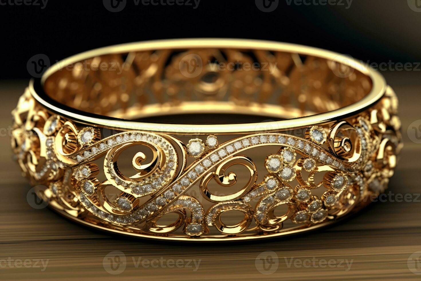 Elegant Gold Bracelet with Diamonds photo