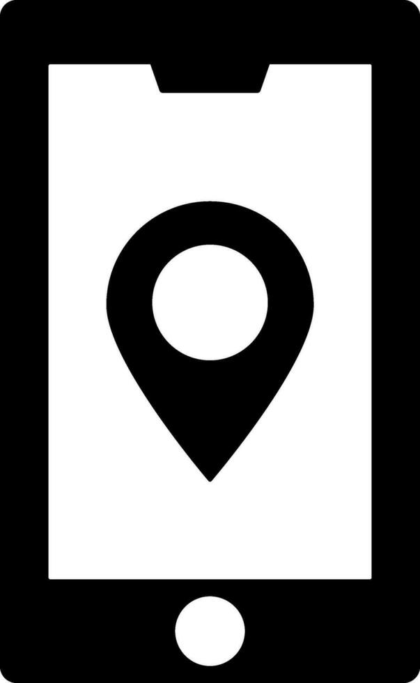 Location app in smartphone icon. vector