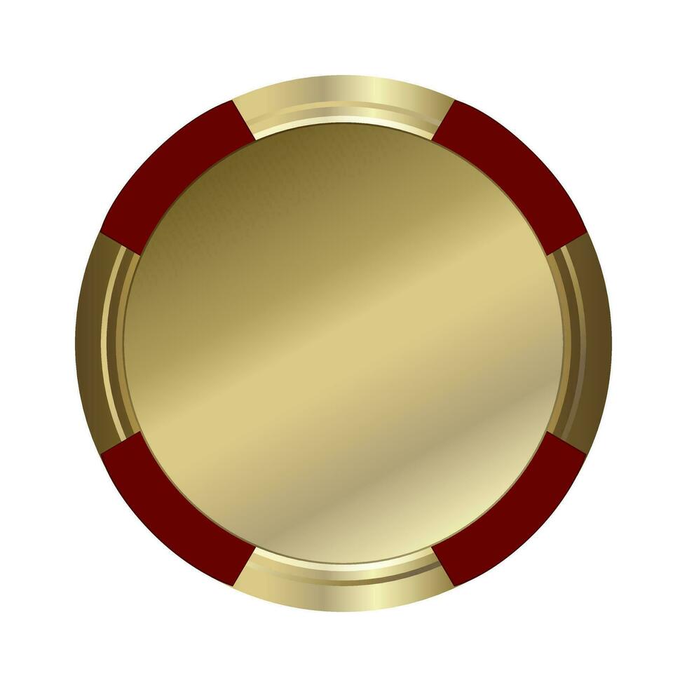 Glossy golden circular shield. vector