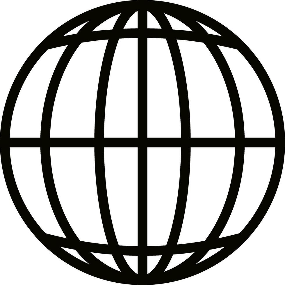 Line art globe icon in flat style. vector