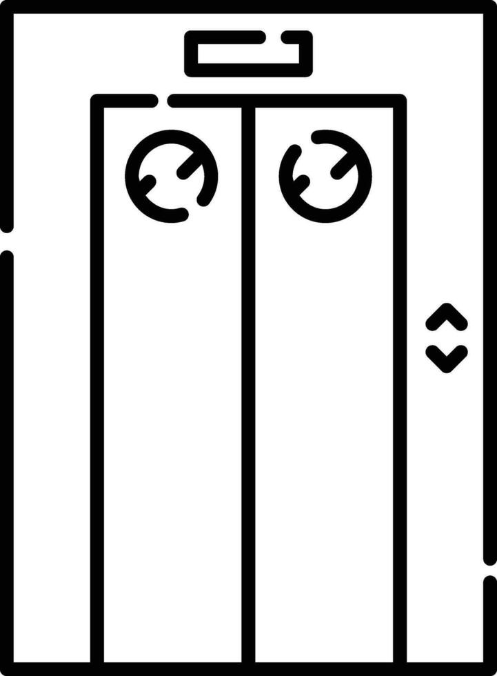 Elevator Icon in Black Outline. vector