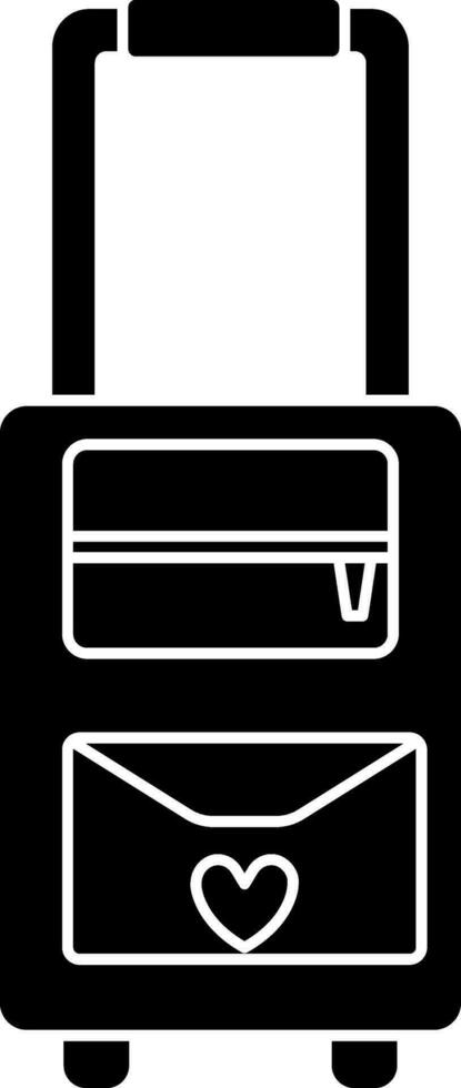 plano estilo viaje bolso icono o símbolo. vector