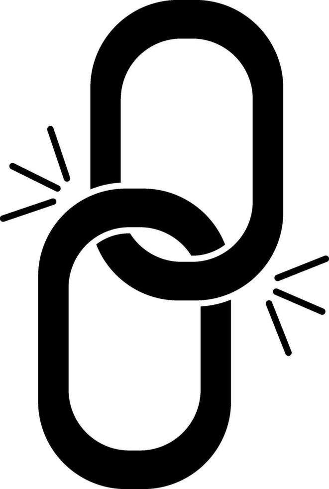 Chain or link icon in Black and White color. vector