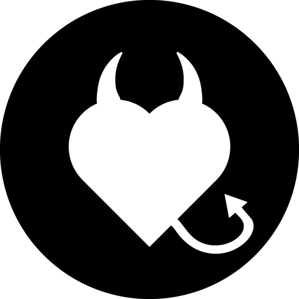 Devil heart glyph icon or symbol. vector