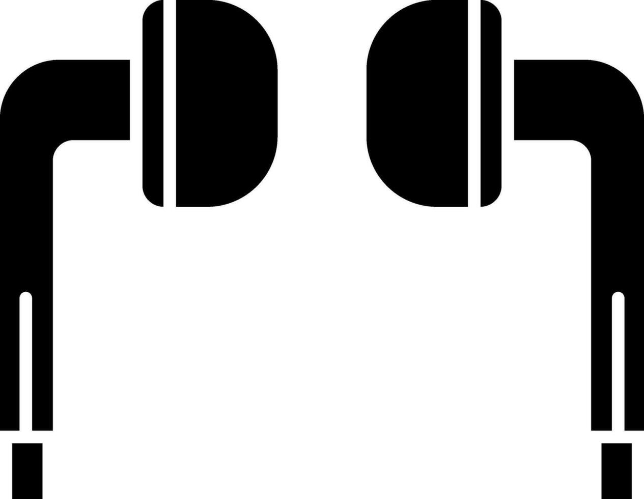 Flat Style Earphone Icon In Black And White Color. vector