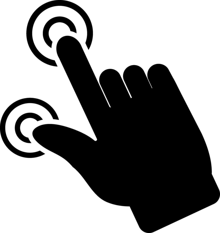 Drag on touch screen hand gesture icon. vector