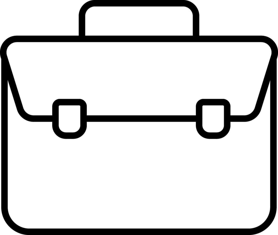 Flat Style Briefcase Icon In Thin Line Art. vector