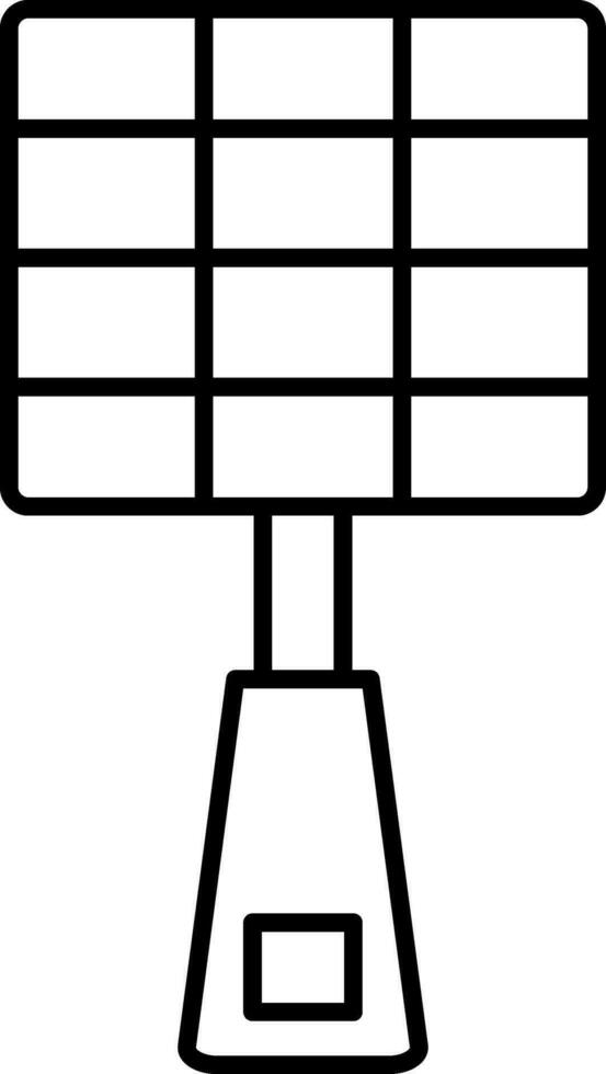 Grill Pan Icon or Symbol in Black Thin Line Art. vector