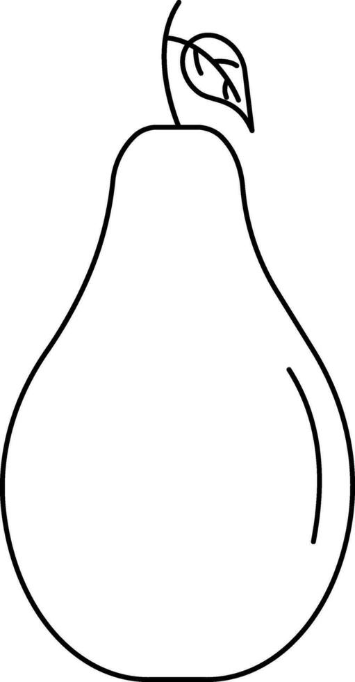 Line Art Pear Icon Or Symbol In Flat Style. vector