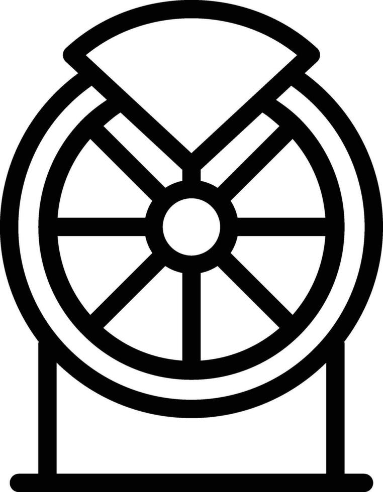 fortuna rueda icono en negro describir. vector