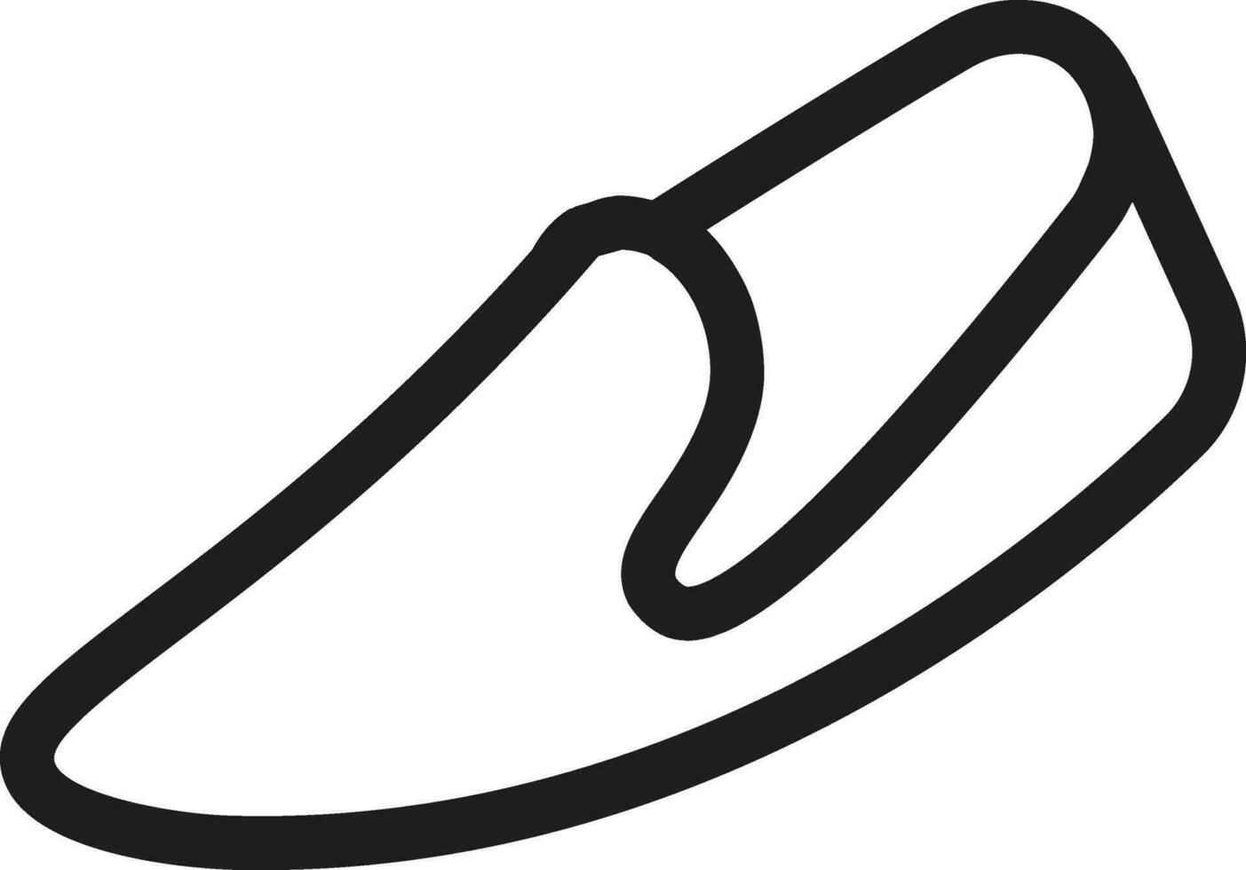 Flat Style Shoes Icon in Black Line Art. vector