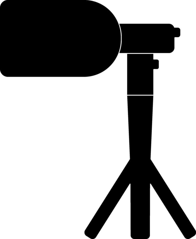 Black spotlight on tripod. vector